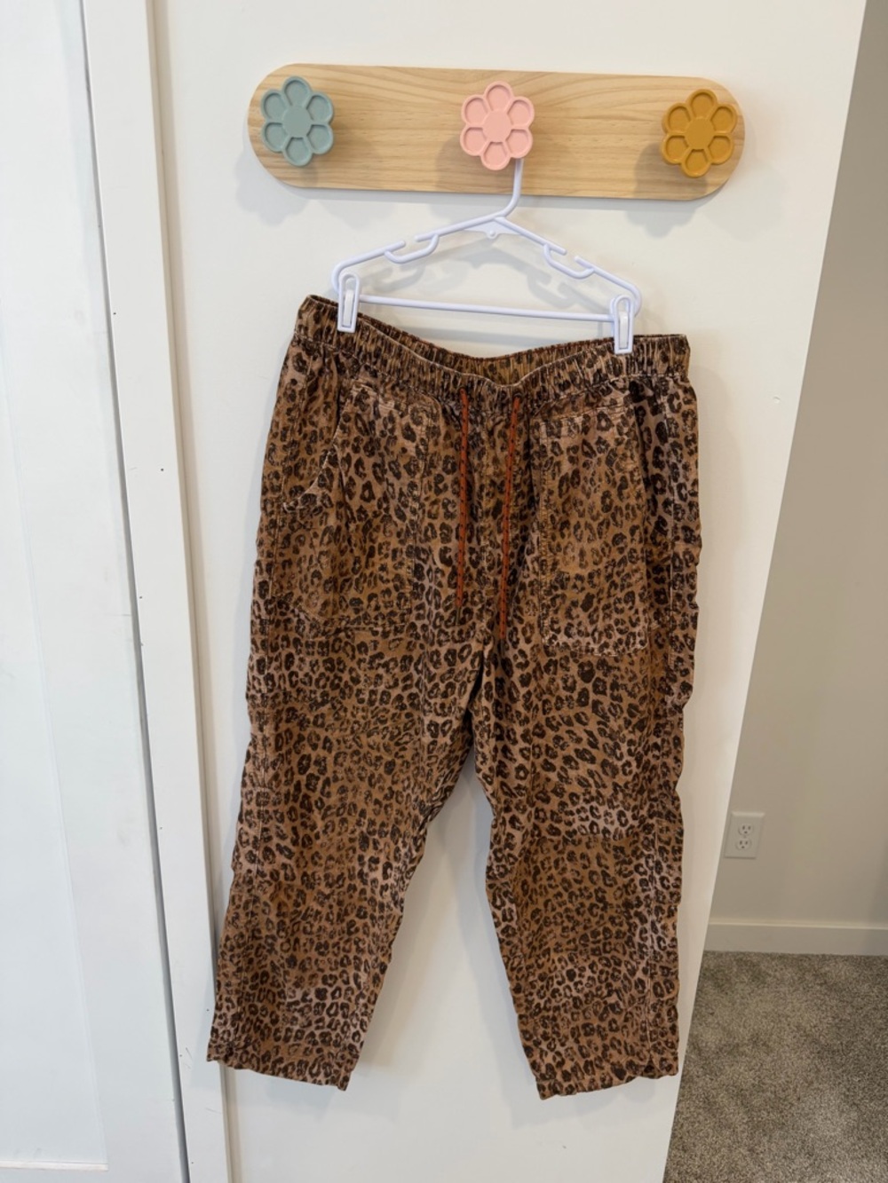 Anthropologie Pilcro Animal-Print Corduroy Joggers in Brown